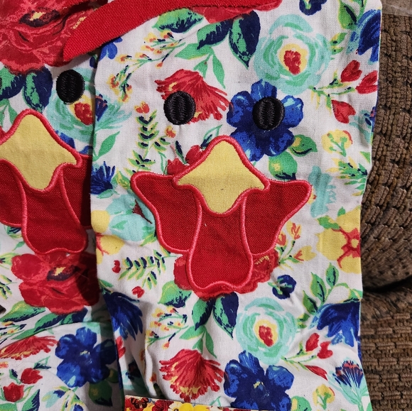 Pioneer Woman Reusable Bag Saver Chicken Rooster Floral Patchwork Design 2 Lot - Picture 4 of 8